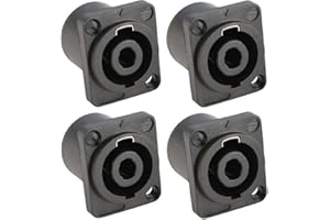 ADAM HALL CONNECTORS 4x ADAM HALL - Connectors K4PSM4BLK Einbaubuchse 4 polig - SPKn speakON Lautsprechereinbaubuchse Einbaustecker