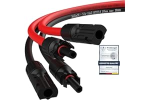 RedStar24 Cable Solar 4mm² - 6mm² - Cable de Extensión para Paneles Solares - 1/2/3/5/10/15/20/25m - IP68, Cable fotovoltaico resistente a los rayos UV, PV Cable de Extensión Solar (4mm² 3m)