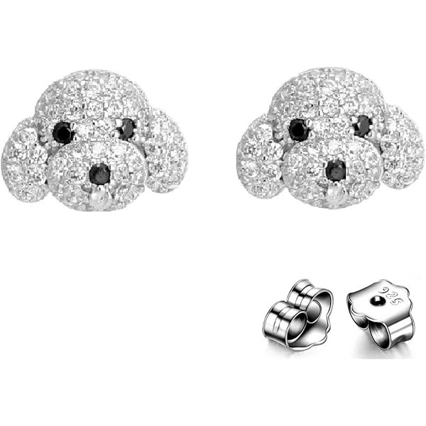 Orecchini A Zampa Di Cane In Argento 925 Con Laccatura Nera – Clever Schmuck, 24 Mm, Regalo Per Amanti Dei Cani, Donne E Bambine
