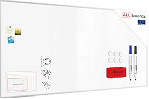 ALLboards Tableau Blanc Magnétique Effaçable à Sec avec Cadre en Aluminium Premium EXPO 240x120cm, Whiteboard
