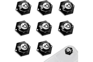 ELFINFI 8 Piezas Ruedas para Muebles, 360° Ruedas para Electrodomesticos, Autoadhesivas Ruedas Pequeñas para Muebles, Silenciar Ruedas Giratorias para Varias Cajas de Almacenamiento (Negro)