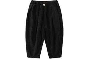 Volunboy Ragazzi Pantaloni Larghi in Velluto a Coste con Vita Elasticizzata e 3 Tasche per Bambini di 2-7 Anni