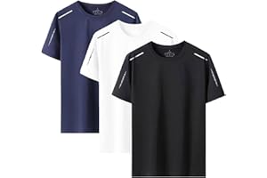 LXEASYGO 3 Pack Mens T-Shirts Quick Dry Sport Tops Breathable Moisture Wicking Athletic Gym Tshirts Crew Neck Running Workout Shirts