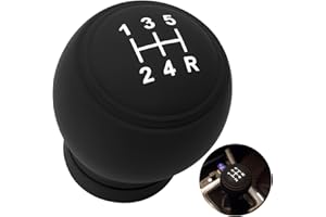 KEYQUEEN Copri Pomello Cambio Auto, Copri Cambio Auto 5 Marce Tondo, Pomello Cambio Copertura Silicone Della Coprimanopola Antiscivolo Resistente All'usura Impermeabile Universale per Automobile Quad Nero