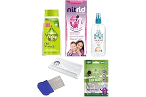ROWMI Kids Head Lice Treatment Bundle - including, Head Lice Treatment, Defence Spray, Lice Repellent Shampoo, 2 Nit Combs and a Pack of 8 Lice Repellent Hair Bands