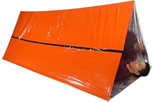 ‎TBEST Tent Heater Cam,Notfallzelt,Notfall Zelt Und Schlafsack Set,Notfall Zelt Und Schlafsack,Katastrophenschutz Ponchos Thermal Waterproof Blanket Rettungsschutz Faltbares Militärüberlebenszelt