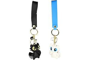 wiztex Adorable Toothless Night Fury Dragon Keychain - Anime Characters Black Night Fury Dragon Cute Keyring Gift for Gamers, Children and Fans