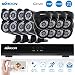 Produktbild KKMOON 16CH Voll 960H/D1 800TVL CCTV ¨¹berwachung DVR HDMI P2P Onvif Digital Video Recorder + 8 * Indoor Dome Kamera + 8 * Outdoor wetterfest Bullet-Kamera + 16 * 60ft Kabel unterst¨¹tzt IR-CUT¡­
