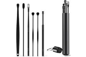 ARVONO Ohrenreiniger Ohrenschmalz Entferner Set, 6 Stück Premium Edelstahl Ohrreiniger Spirale, Sichere Ear Cleaner Ohren Reinigung Werkzeug, Wiederverwendbares, für Erwachsene Kinder