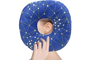 Afenau Ear Pillow With Invisible Zipper - Donut-Shaped Piercing Aftercare Guard for Pain Relief and Sleeping