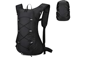 Zimoer 7L Mochila de Ciclismo Ligero Mochila Trail Running Pequeña Mochila de Bicicleta con Protector de Lluvia y Funda para Casco Deportes al Aire Libre Ciclismo Camping Distancia Corta Senderismo