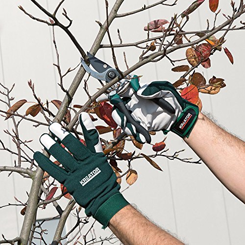 Gartenhandschuhe Arbeitshandschuhe aus Schweinsleder – mit Klettverschluss Gr. M/L - 5