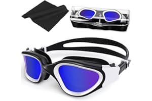 HotSrace Occhialini da Nuoto Polarizzati,Occhialini Piscina Protezione UV Impermeabile Anti-Nebbia Comfort Fit per Uomo Donna Unisex Adulto Adolescenti