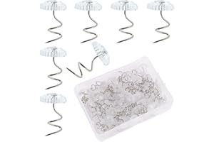 AKSIQIOL 50 Pcs Upholstery Pins, Stainless Steel Clear Twist Pins for Slipcovers, Drapery, and Bedskirts