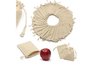 DSFSAEG Linen Bag with Drawstring, 50Pcs Small Bag Natural Linen Pouch Drawstring Burlap Jute Sack for Wedding Favors Party DIY Craft, Party Favors(size:8x10cm)