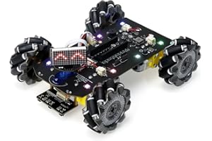Freenove Mecanum Wheel Car Kit for Raspberry Pi Pico (Not Included) (Compatible with Arduino IDE), Dot Matrix Expressions, Obstacle Avoidance, Line Tracking, Light Tracing, Colorful Light, App