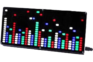 YBAOTUU Spektrum Analysator 32 Bit, Audio Spektrumanalysator Highly Sensitive Microphone, Power Off Hold Spectrum Analyzer Audio für Auto, Desktop-colorful