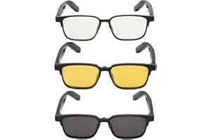 VBESTLIFE Occhiali Intelligenti, Occhiali Intelligenti Bluetooth 5.3 a Orecchio Aperto con Microfono Integrato, Controllo Vocale, Impermeabile IP5, Doppi (con lente per visione notturna