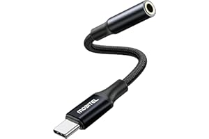 Mobitel USB C to 3.5mm Headphone Jack Adapter Type-C to Aux Dongle with Hi-Fi DAC & Mic Support Compatible with Samsung Galaxy S23 S22 S21 Google Pixel 8 7 6 OnePlus iPad Pro iPhone 15 16 17 (1-Pack)