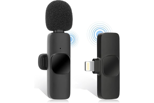 AngLink Micro Cravate sans Fil pour iPhone - Mini Microphone Wireless Lavalier 2.4GHz Réduction du Bruit pour Youtube,Tiktok Video,Vlog