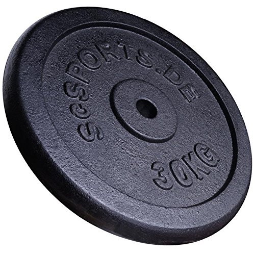 ScSPORTS 60 kg Hantelscheiben-Set Gusseisen 2 x 30 kg Gewichte 30/31 mm Bohrung - 2