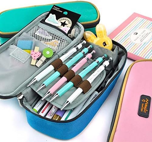 Rashen(TM) Large Storage Pencil Case Pencil Holder Cosmetic Makeup Pouch Zipper Bag Pink