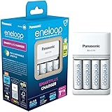 Chargeur Panasonic eneloop SmartPlus, pour 1 à 4 Piles Ni-MH AA/AAA, avec 4 indicateurs LED et 10 Fonctions de sécurité Compr