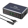 Caricatore USB C A 6 Porte Da 80W: Stazione Di Ricarica Multipla Con 2 Porte PD 20W E 4 USB-A Per IPhone, Galaxy, Pixel, Tablet E Smartwatch - 5