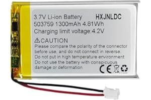 HXJNLDC DC 3.7V 1300mAh 503759 rechargeable lithium polymer replacement battery for diy 3.7-5V electronic product, mobile energy storage power supply