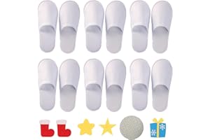 Bavooty Ciabatte Ospiti,Ciabatte da Viaggio,Pantofole Chiuse,Pantofole Ospiti,Monouso,Antiscivolo,Spugna Premium,Misura Universale,6 Paia