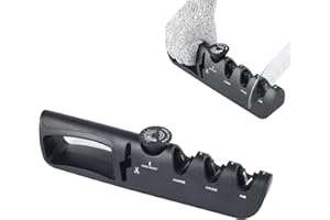 YUAENFI Affilacoltelli Professionale 4 in 1 Affila Coltelli Regolabile Affilacoltelli Manuale Affilacoltelli da Cucina con Base Antiscivolo per Vari Coltelli da Cucina e Forbici