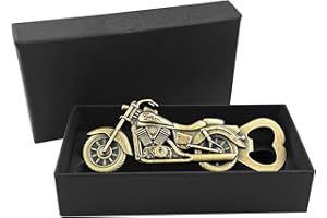 Relota Abrebotellas de Aleación de Zinc - Llavero Motocicleta en Bronce, Regalos Originales para Hombre, Coche y Amantes de las Motos