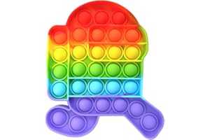 NAYBLE Ultimate Push Pop Fidget Toy - Stress Relief, Creativity Silicone - Safe and Non-Toxic for All Ages - Calm Anxiety and Restore Mood - Compact and Portable (Rainbow)