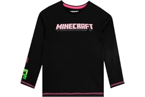 MINECRAFT Maglietta Maniche Lunghe Nero