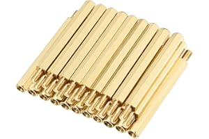 sourcing map 30pcs M3 40+6mm Female Male Thread Brass Hex Standoff Spacer Screws PCB Pillar