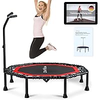 DH FitLife Trampolino da fitness, pieghevole, silenzioso, senza installazione, trampolino da 50 pollici, 128 cm, per interni 