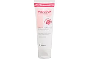 Repavar - Crema de Manos con Rosa Mosqueta, Ácido Hialurónico y Colágeno - Enriquecida con Vitamina E y Glicerina - Repara, Hidrata y Regenera las Manos Secas y Agrietadas - 75 ml