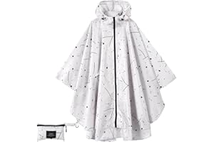 Royalotic Rain Poncho Reusable Adult Waterproof Hood Raincoat Packable Rain Jacket Zipper Rainwear Lightweight Cape with Pocket