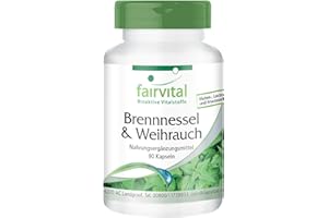 Fairvital | Boswellia Serrata 1300 mg + Extracto de hoja de Ortiga 4000 mg por dosis diaria - Suplemento VEGANO - Dosis elevada - mín. 65% de Ácidos Boswéllicos - 90 Cápsulas - Calidad Alemana