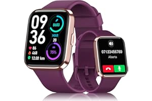AEAC Smart Watches for Women, Smart Watch (Answer/Make Call), 1.69" Full Touch Alexa Built-in Fitness Watch with Heart Rate SpO2 Sleep Tracker, IP68 Waterproof Purple