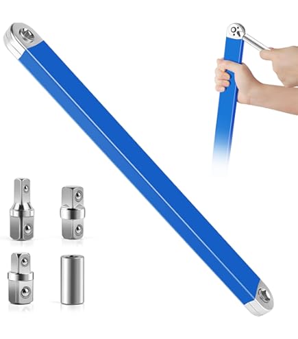 Clé à Rallonge Décalée MXTIMWAN | Longueur 39 Cm | Adaptateurs 1/2, 1/4, 3/8 | Pour Espaces Restreints