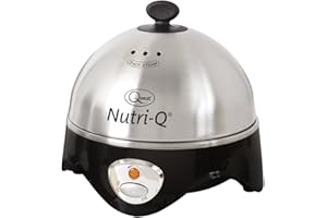 Quest Nutri-Q 34360 Multi-Functional Egg Cooker & Omelette Maker/Boil Up To 7 Eggs At Once/Comes Complete With Poaching & Omelette Trays/Stainless Steel Finish