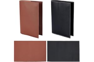 WEBEEDY 2 Pcs Leather Journal Cover Fit for A4 Journals Hardcover Sketchbook,Refillable Leather Handmade Notebook Cover Vintage Book Protector Book Lovers Gifts,13x9 Inch/33x23cm(Black & Brown)