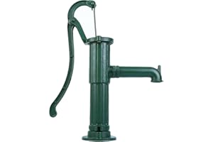 Youwise Schwengelpumpe Komplettset Dunkelgrün für 7 Meter Wassertiefe, Handpumpe Gusseisen, Handschwengelpumpe Nostalgie für Haus, Hof, Garten, Bauernhof