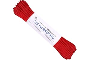 Hileyu Parachute Cord 4mm 6 Colors 100 Feet Paracord Cord 550 Multifunction Type III Paracord Ropes 550lb Survival Paracord Random Combo Crafting Kit 7 Strand Cord Tent Rope Outdoor Survival Rope Red