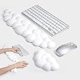 TYCKA Keyboard Wrist Rest Set Cute Cloud Shape Wrist Rest Support for Mouse Keyboard Computer Elbow Pad Arm Rest Mouse Wrist Cushion, Ergonomic Design for Typing Comfortably(Keyboard not Included)