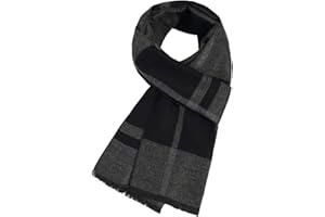 Yxelydriail Mens Scarf Winter, Long Soft Plaid Cashmere Scarf Men, Classic Knit Scarf Great Gifts for Dads, Friends, Husbands