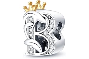 TINSLO A-Z Alfabeto Charms Abalorios Colgante para mujer, plata de ley 925, compatible con pulseras y collares Pandora, compatible con pulseras europeas para mujeres y niñas PAC355