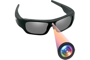 TANGMI Gafas con Camara, 4K HD & 85° Gran Angular Mini Camara, One-Touch & Lente Polarizada Gafas Cámara Soporte de Grabación de Vídeo & Toma de Fotografías para Deportes al Aire Libre