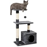 lionto Tiragraffi per Gatto Albero Tiragraffi Gatto Gioco Giocattolo Gatti Altezza 85 cm, Grigio